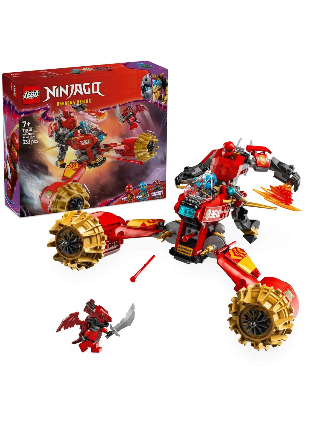Конструктор Ninjago Штормовий робот-вершник Кая, 333 деталі () Lego 71830 (328397937)