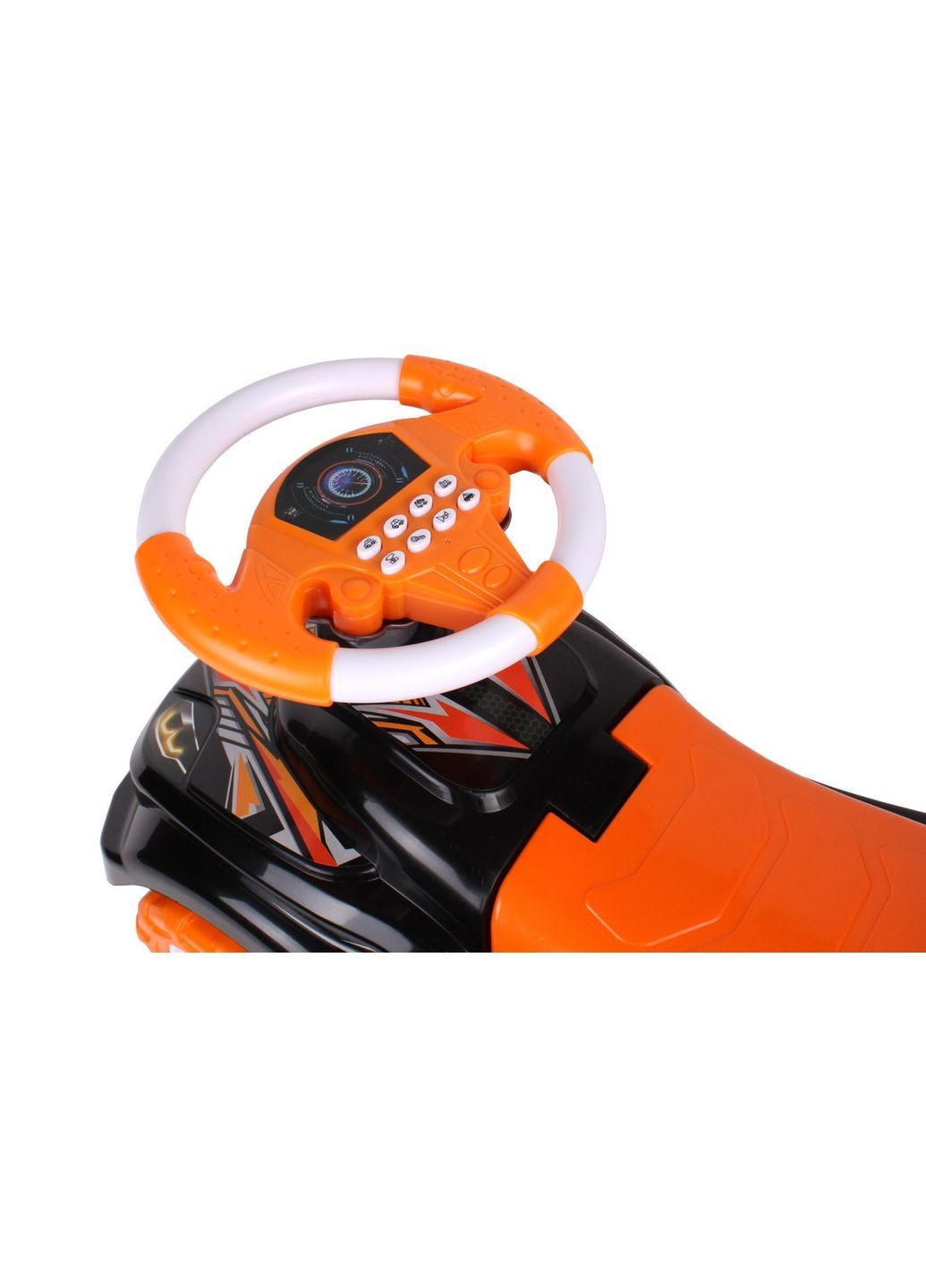 Прогулянковий автомобіль толокар з електронним кермом Драйвер Чорний (40350672946) ТехноК (371191551)