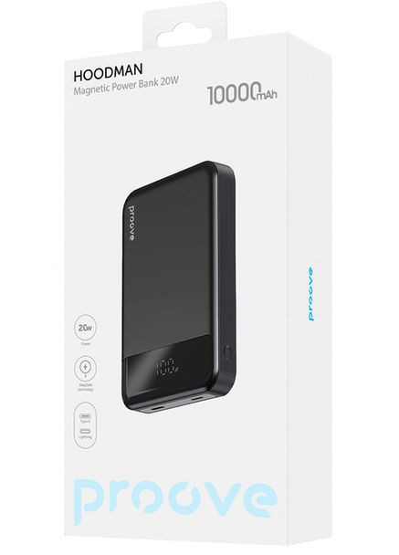 Power Bank Hoodman Magnetic 20W 10000mAh (black) Proove (360411441)