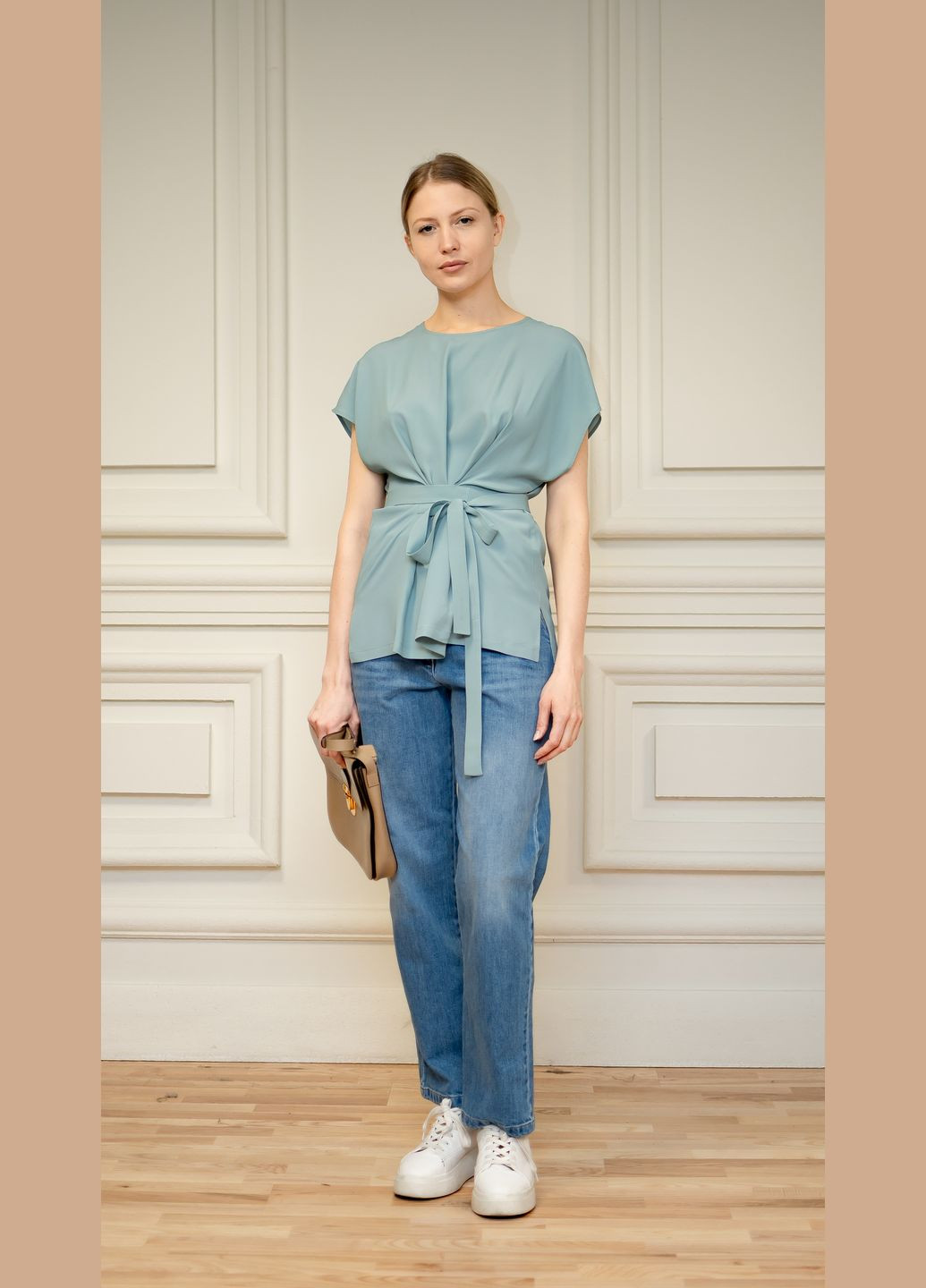 Світло-бірюзова лазурна блуза ліон Dolcedonna