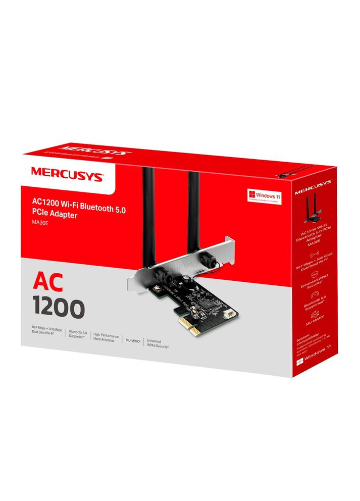 Адаптер WiFi MA30E AC1200, PCI-Express x1, BT5.0 Mercusys (360604598)