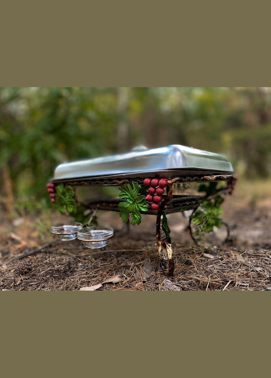 Садж блюдо для підігрівання шашлику прямокутний 35*45 (соусні + гами) No Brand (314694227)