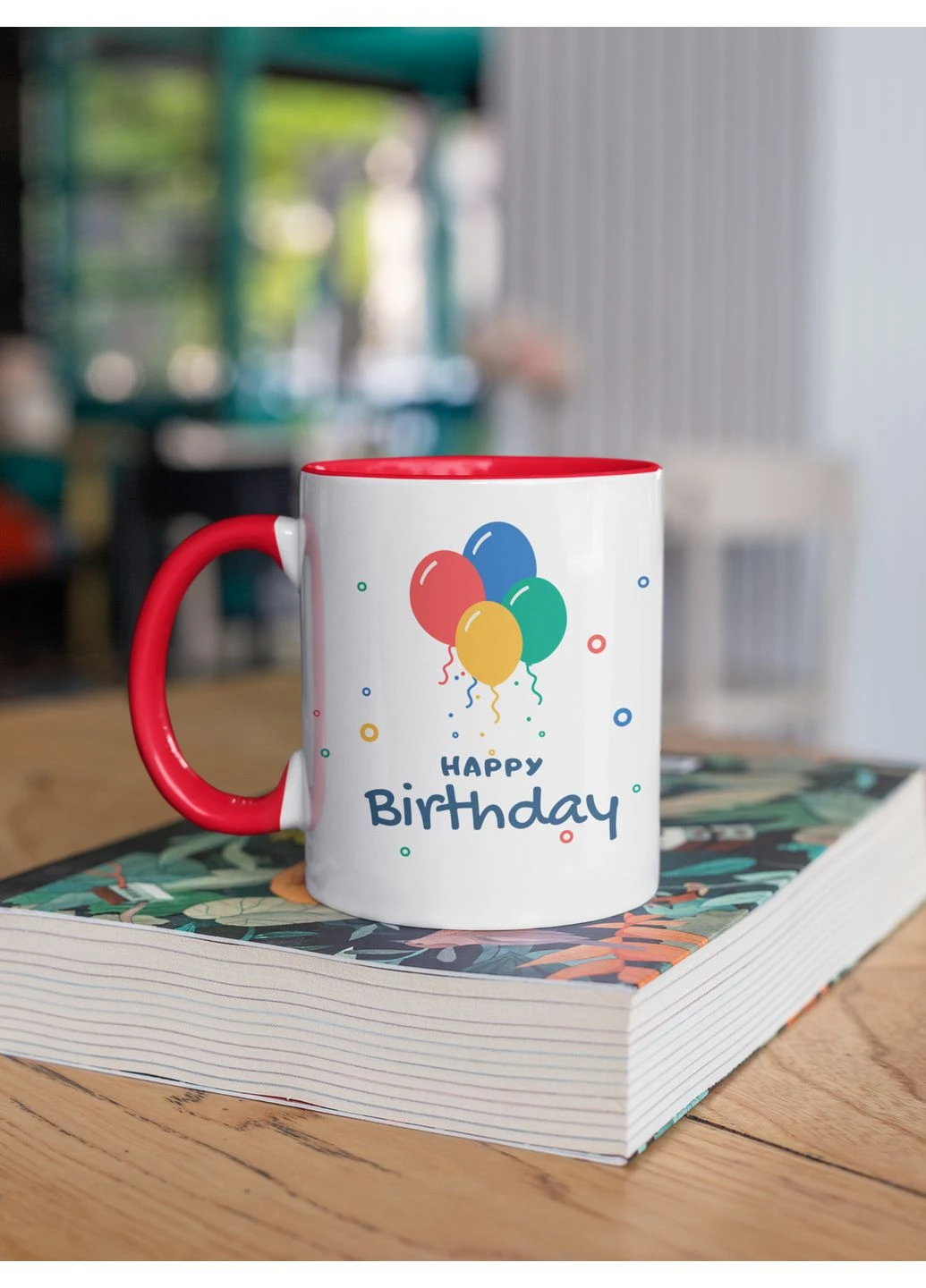 Кружка керамическая Happy Birthday 330мл Красная ручка kr0421-Red No Brand (402247988)