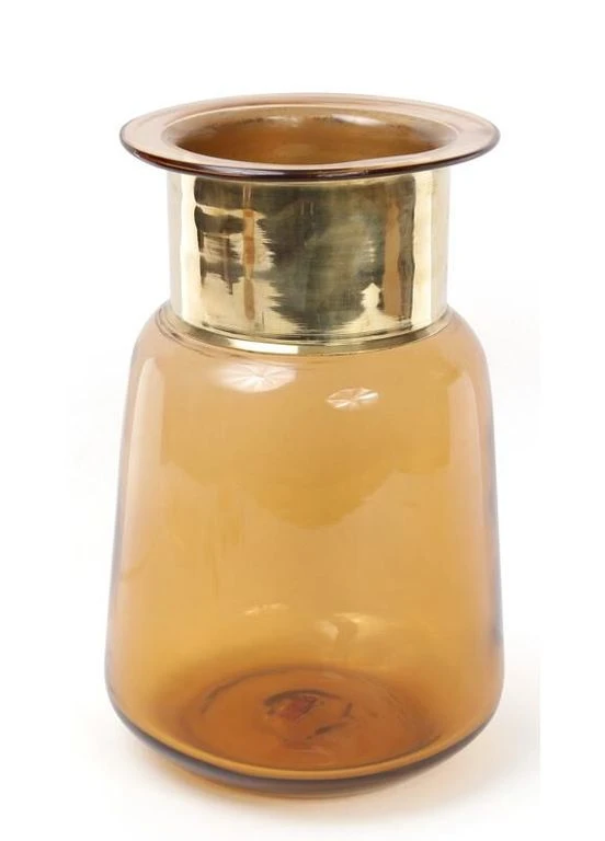 Ваза для цветов Ancient Glass настольная Ø16.5х27см, янтарное стекло BD-591-203 Bona (303633615)