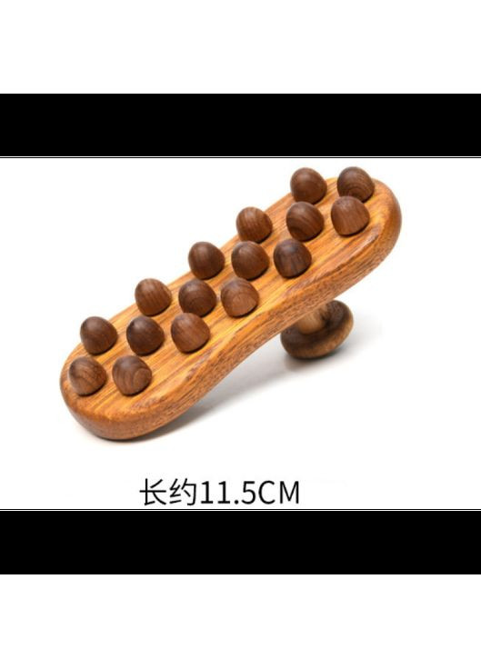 Шкребок ГуаШа, дерев'яний масажер для ГуаШа, дерев'яна щітка для масажу, 16 кульок, 11,5 см No Brand (350349796)