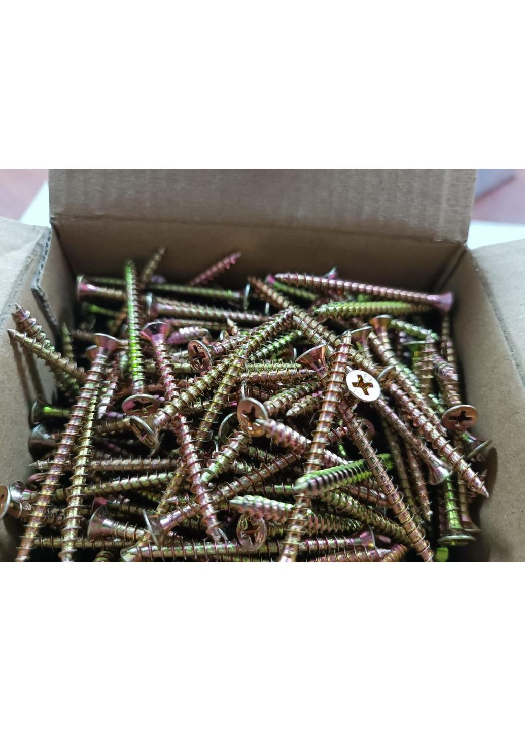 Саморіз універсальний 4×50 мм високоміцний з потайною головкою і повною різьбою для ДВП жовтий цинк (50 шт) Zip-пакет Shenzhen (369717831)