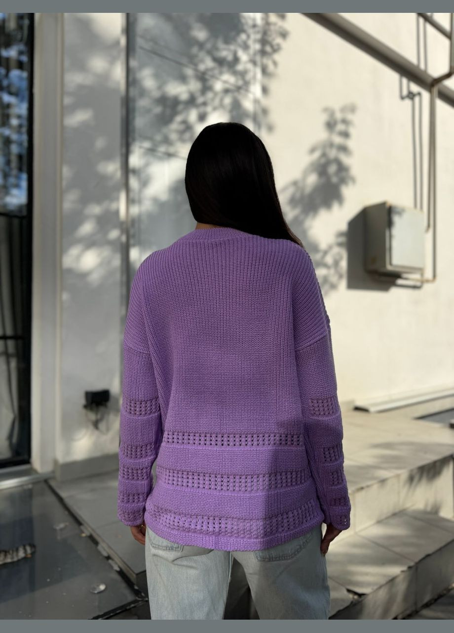 Бузковий демісезонний жіночий базовий светр бузкового кольору 30180 Fashion