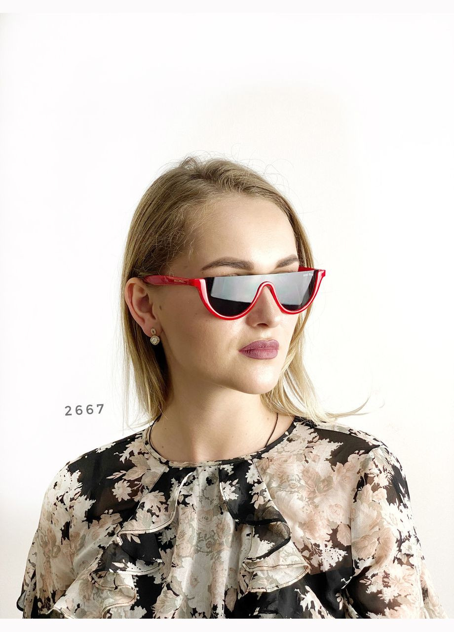 Модные черные очки в красной оправе. No Brand (302316643)