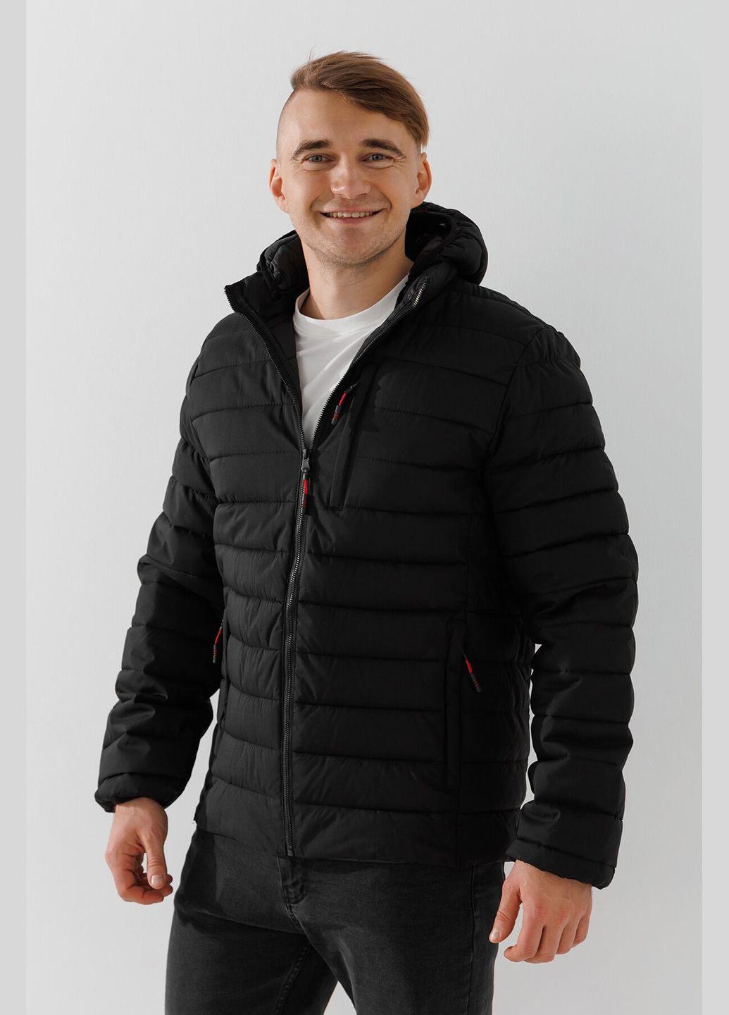 Черная демисезонная куртка однотонная мужская 2320 черный shop (2000990873125) No Brand