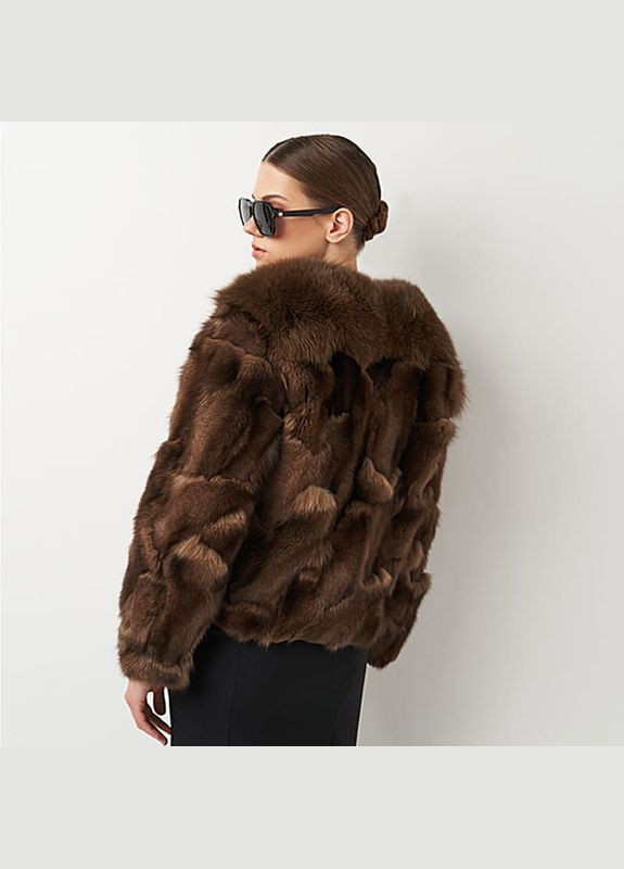 Коричнева демісезонна женская шуба a-ona 1hq23-yyf23082404cbr - s Ricco Grande