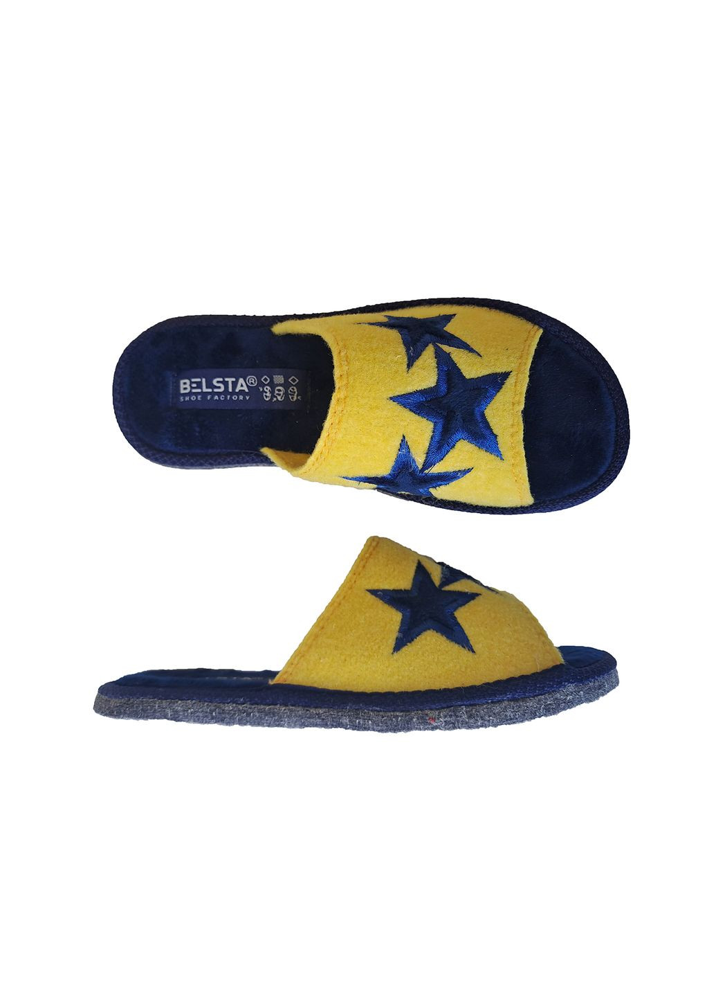 Желтые тапочки детские бесшумные паркетные Белста