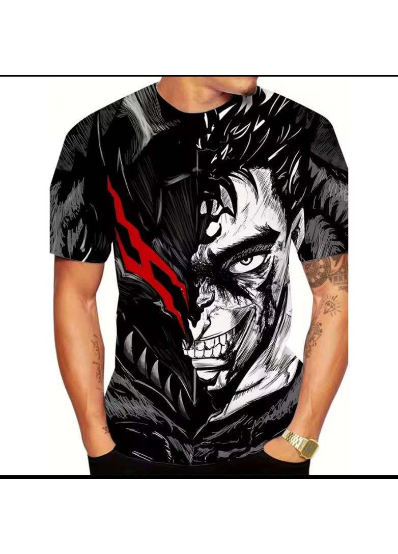 Крута футболка з анімє малюнком Берсерк. Футболка з берсерком розмір М, XXL No Brand (366871120)