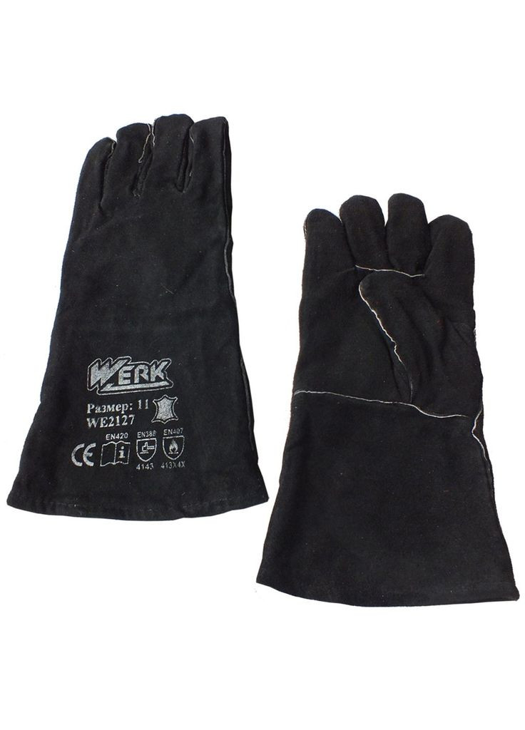 Перчатки краги замшевые (черные) WE2127 (59377) Werk (315483107)