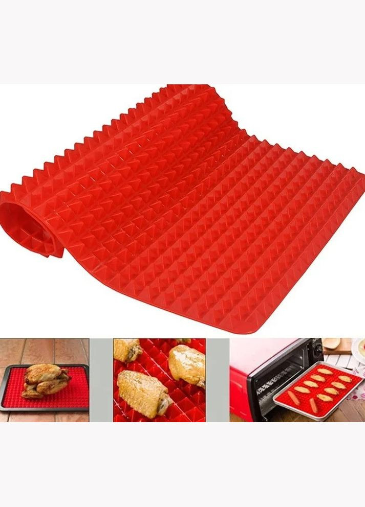 Коврик силиконовый пирамидки вафельный для жарки в духовке пирамидка для выпечки, 38*27 EL-1245 Sofia (267424672)