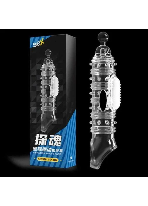 Насадка с вибрацией для увеличения пениса "Crystal Skin Penishulle Vibro" - Синый - 18,5 см No Brand (342722895)