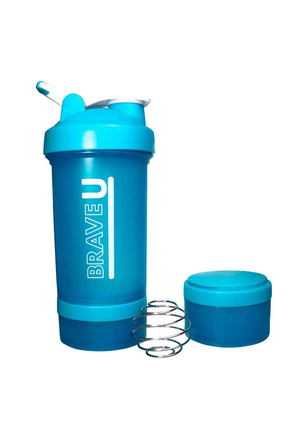 Shaker with containers 3 in 1 - 600ml Blue спотивный шейкер Brave U (282962577)