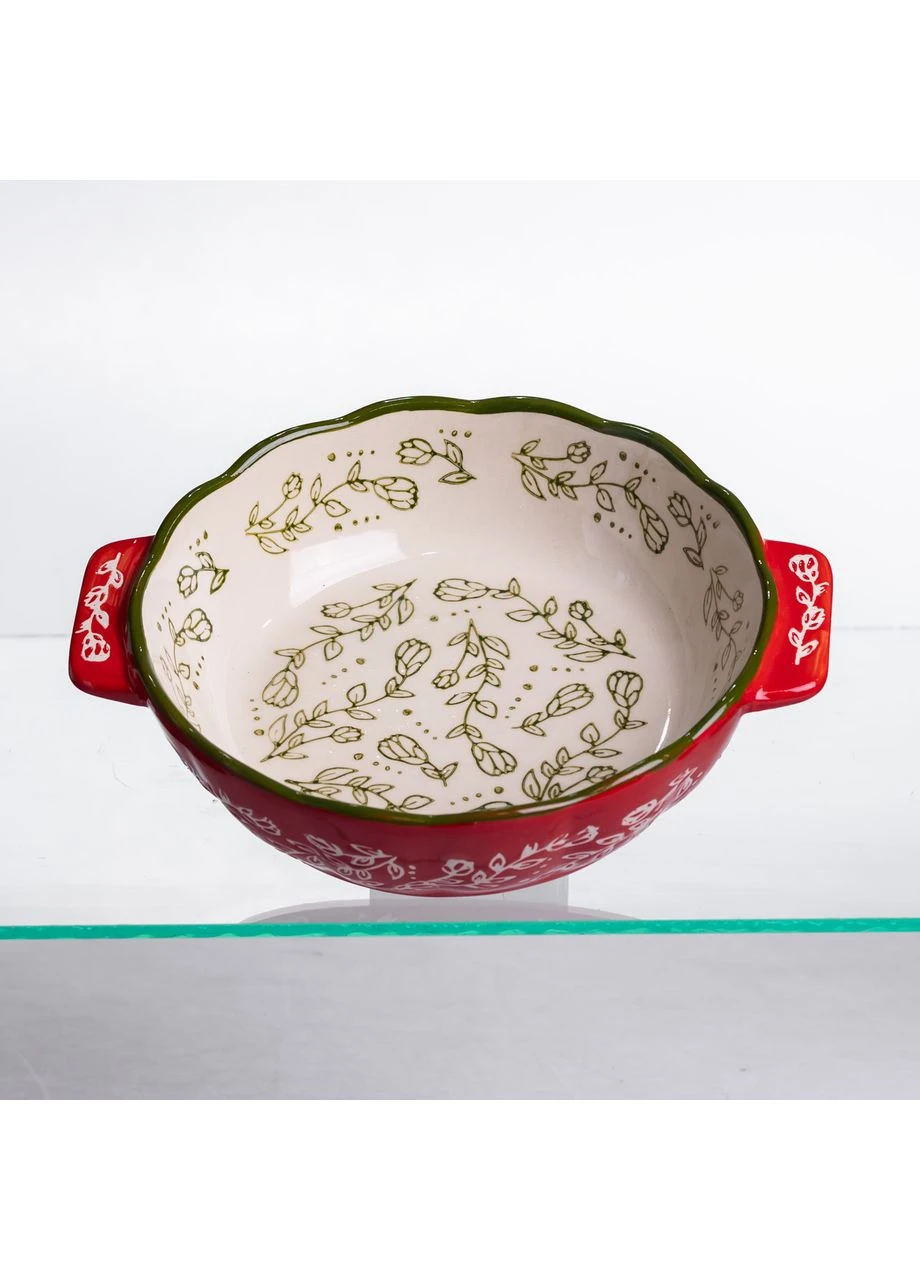 Форма для запікання Vintage 500 мл кругла з ручками Червона HM04-05 Yiwu (391464253)