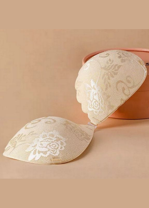 Бежевий бюстгальтер-невидимка fly bra g00d89 бежевий d з ефектом push up без бретелей мереживний ліф 24 шт. Lesko