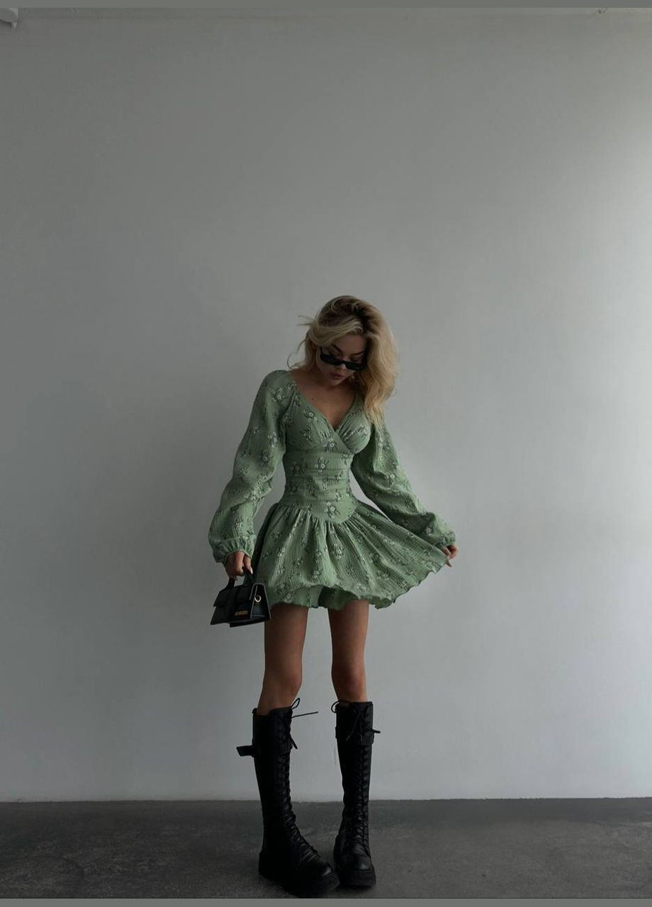 Жіночий комбінезон із шортами-спідницею колір олива р.42/44 454062 New Trend оливковий