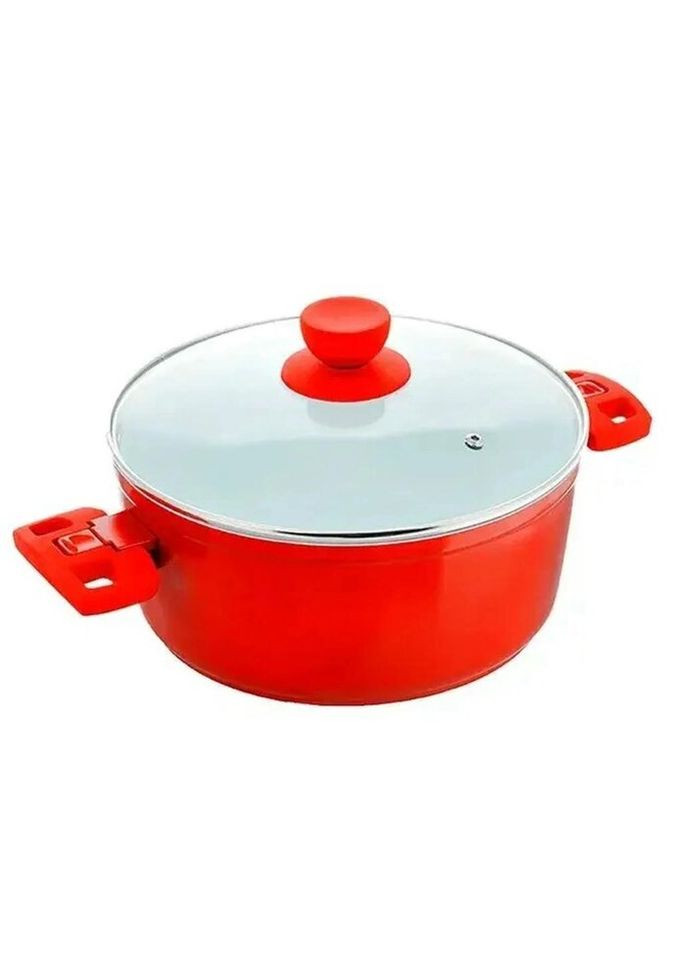 Кастрюля с крышкой PH-15732-22-red 22 см 3.1 л красная Peterhof (335972868)