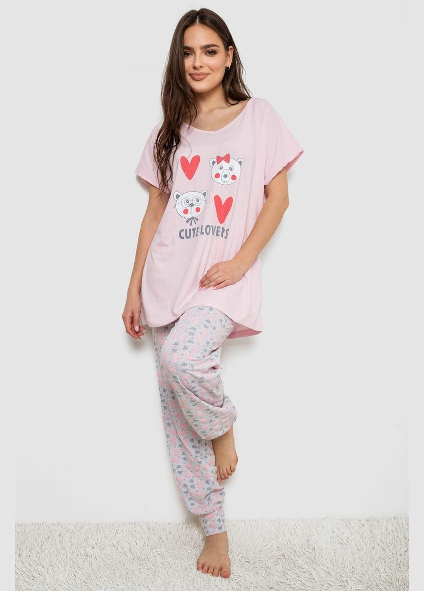 Рожева піжама жіноча з принтом Andi 243R1600-033