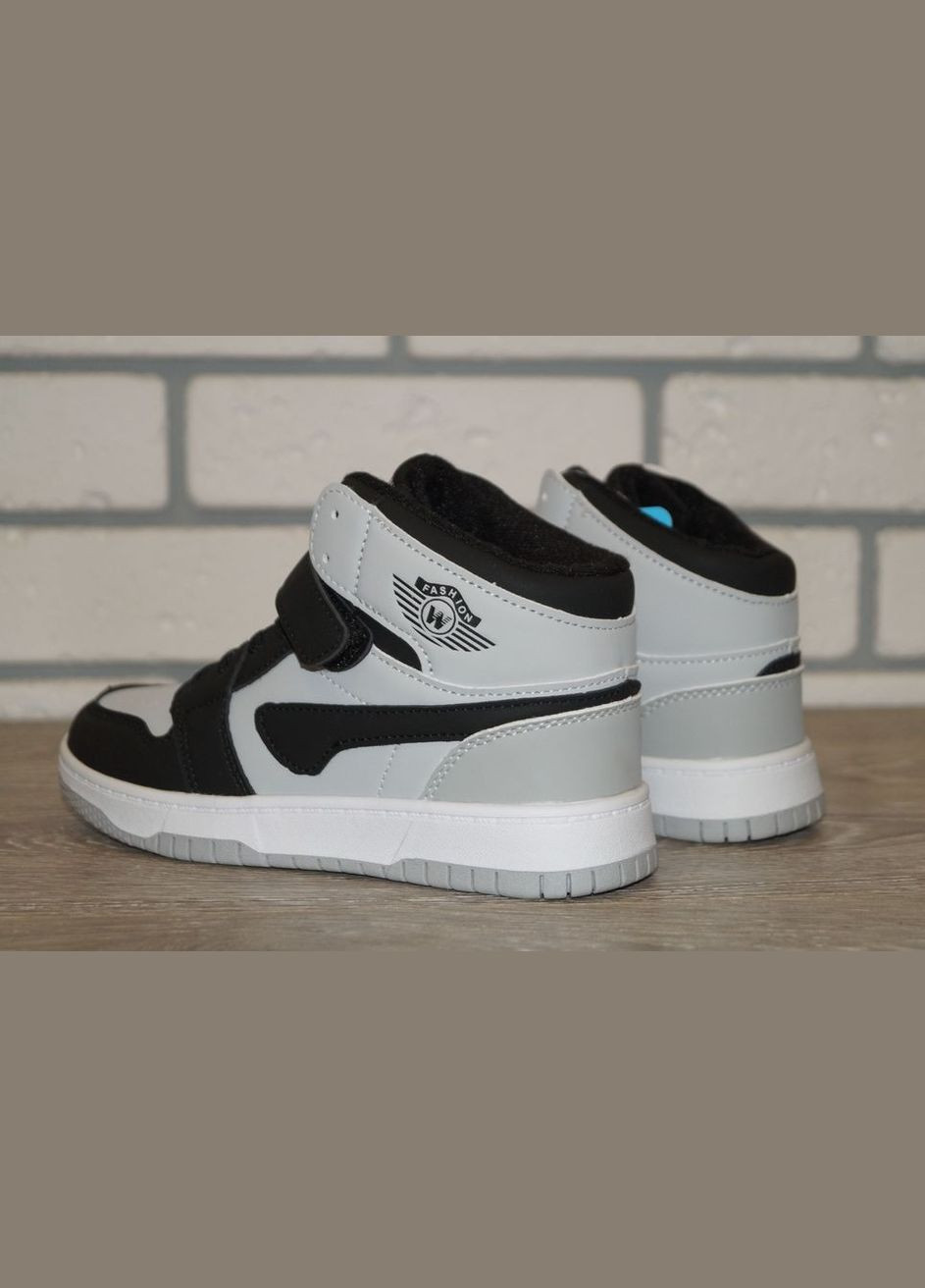 Хайтопи демісезонні дитячі / Черевики демісезонні дитячі сірі з чорним BBT Fashion (300103539)