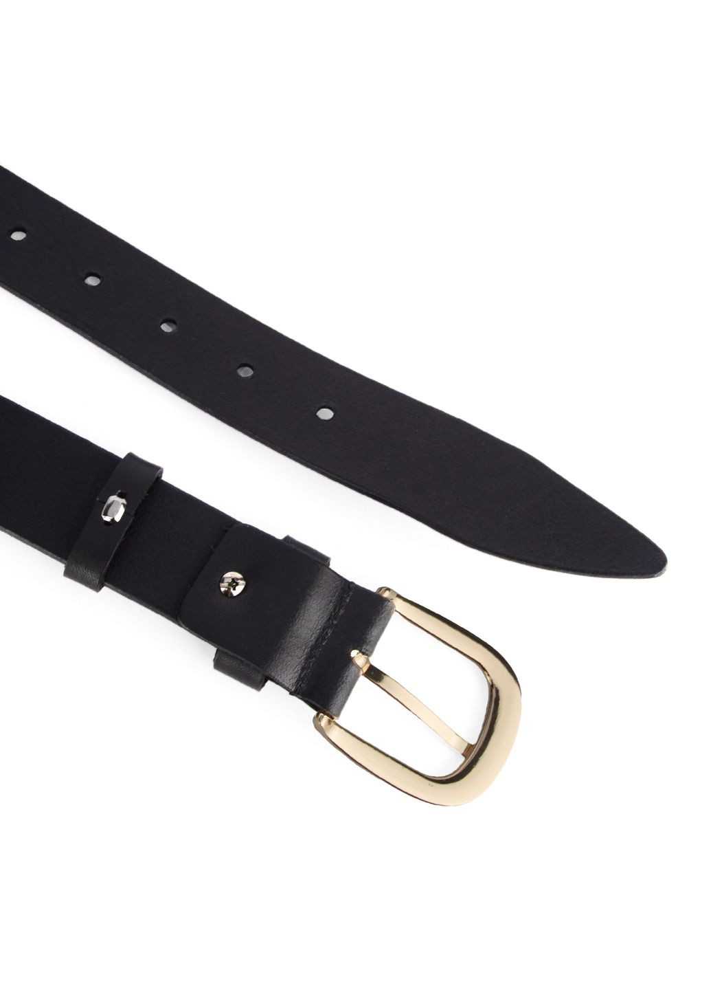 Ремінь шкіряний жіночий HC-3425 чорний із золотою пряжкою (135 см) HandyCover (339603315)