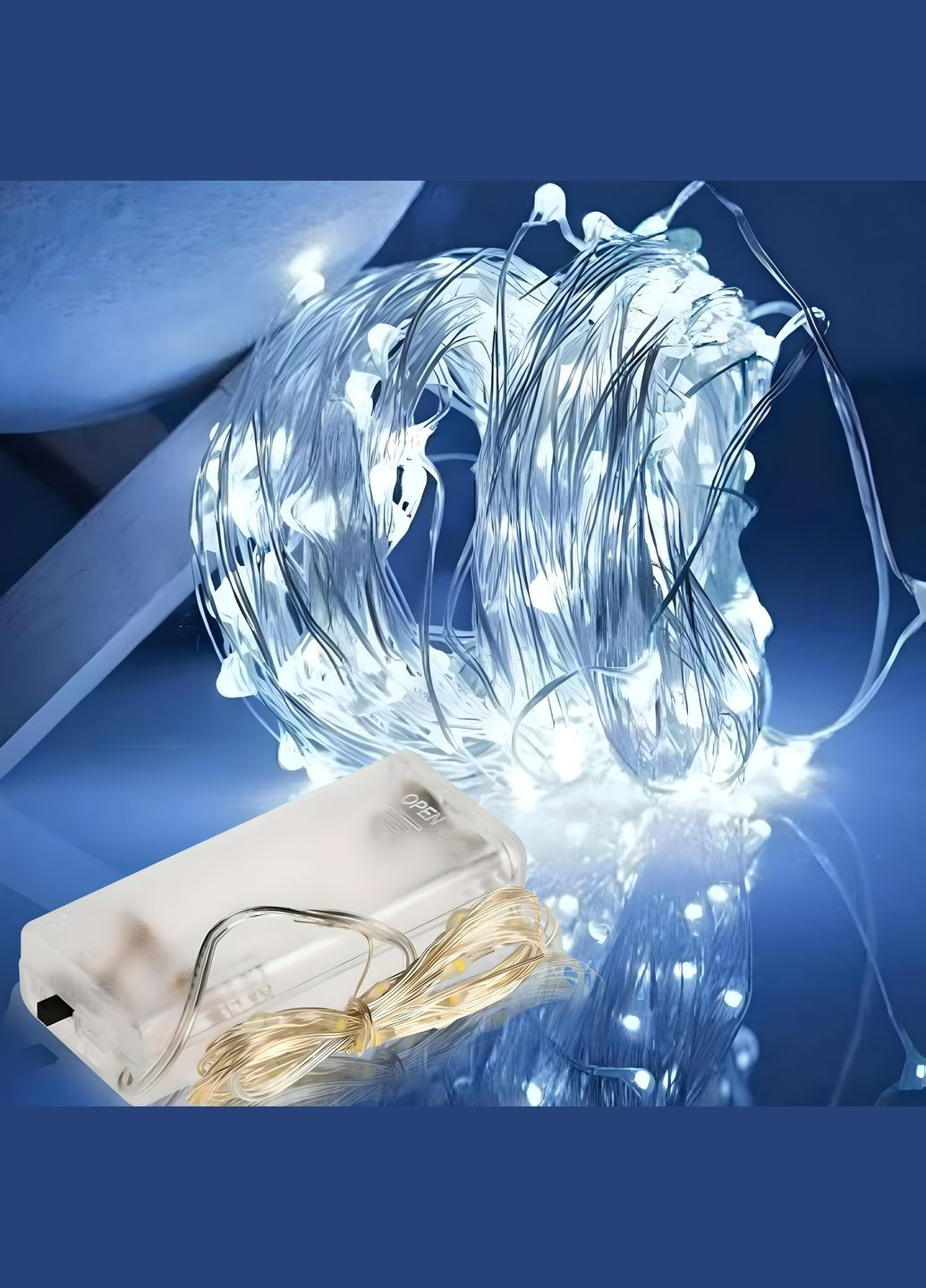 Елочное украшение гирлянда Xmas "Роса" 3 м на 2 батарейках Белый (HA-51) No Brand (334011187)