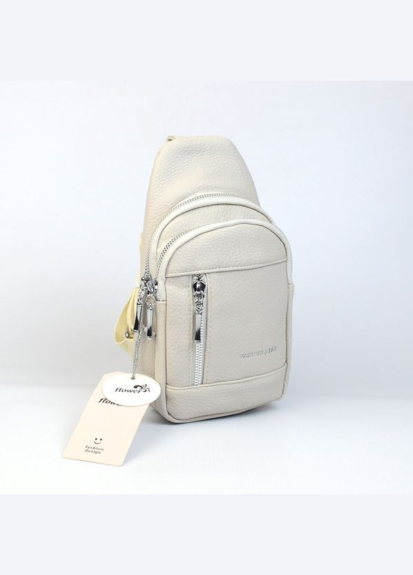 Молочна маленька жіноча сумка нагрудна слінг через плече для телефону No Brand (330066281)