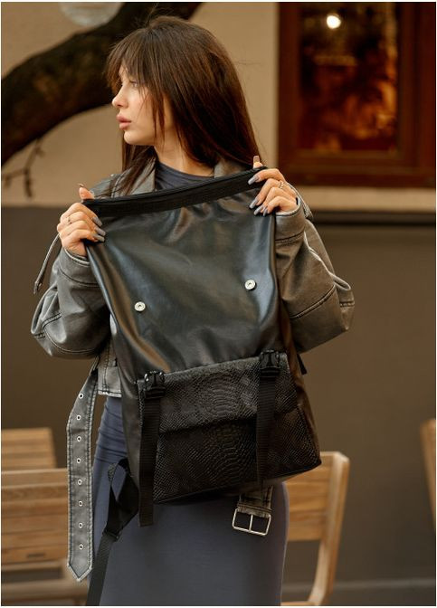 Рюкзак ролл унисекс RollTop Milton принт крокодила с клапаном Sambag (302519341)