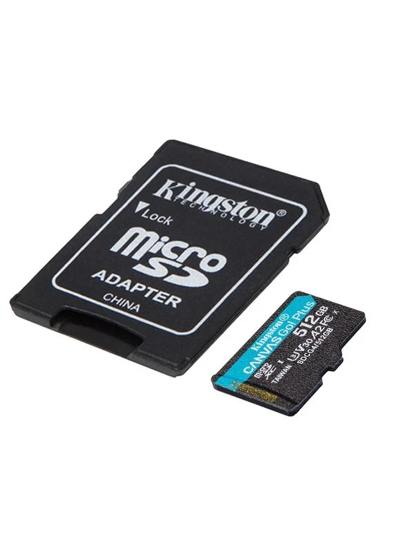 Карта пам'яті microSDXC (UHS-1 U3) 512Gb class 10 A2 V30 (R200MB/s, W-160MB/s) (adapter SD) Kingston Canvas Go! Plus (395677445)