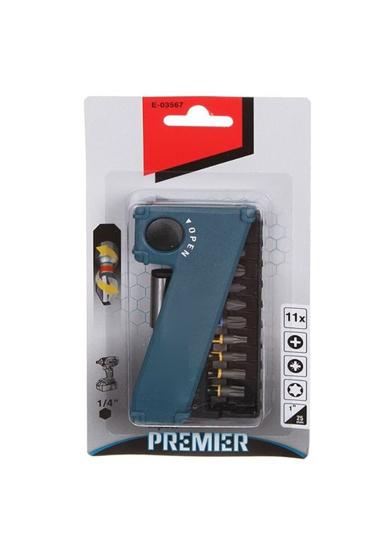 Набор ударных бит насадок E-03567 (25 мм, 11 шт) биты Impact Premier + держатель (7669) Makita (295036967)