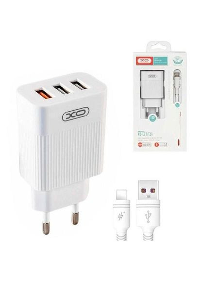 Зарядное устройство L72 30W + кабель Lightning White (XOL72i-WH) XO (316578649)