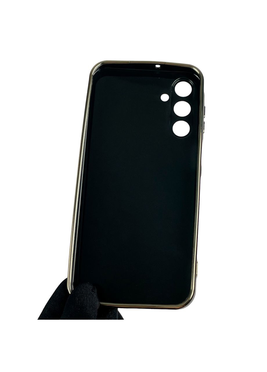 Чохол для Galaxy A15 (SM-A155M) із золотою окантовкою із захистом камери на самсунг а15 чорний Samsung (366022099)