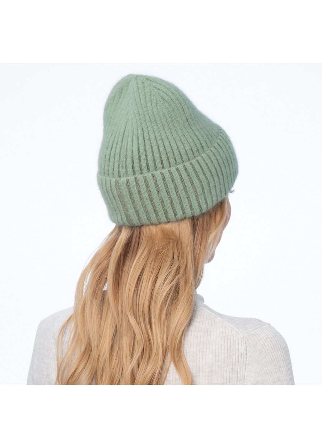 Шапка біні жіноча ангора зелена EMILY LuckyLOOK 224-032 (322793020)