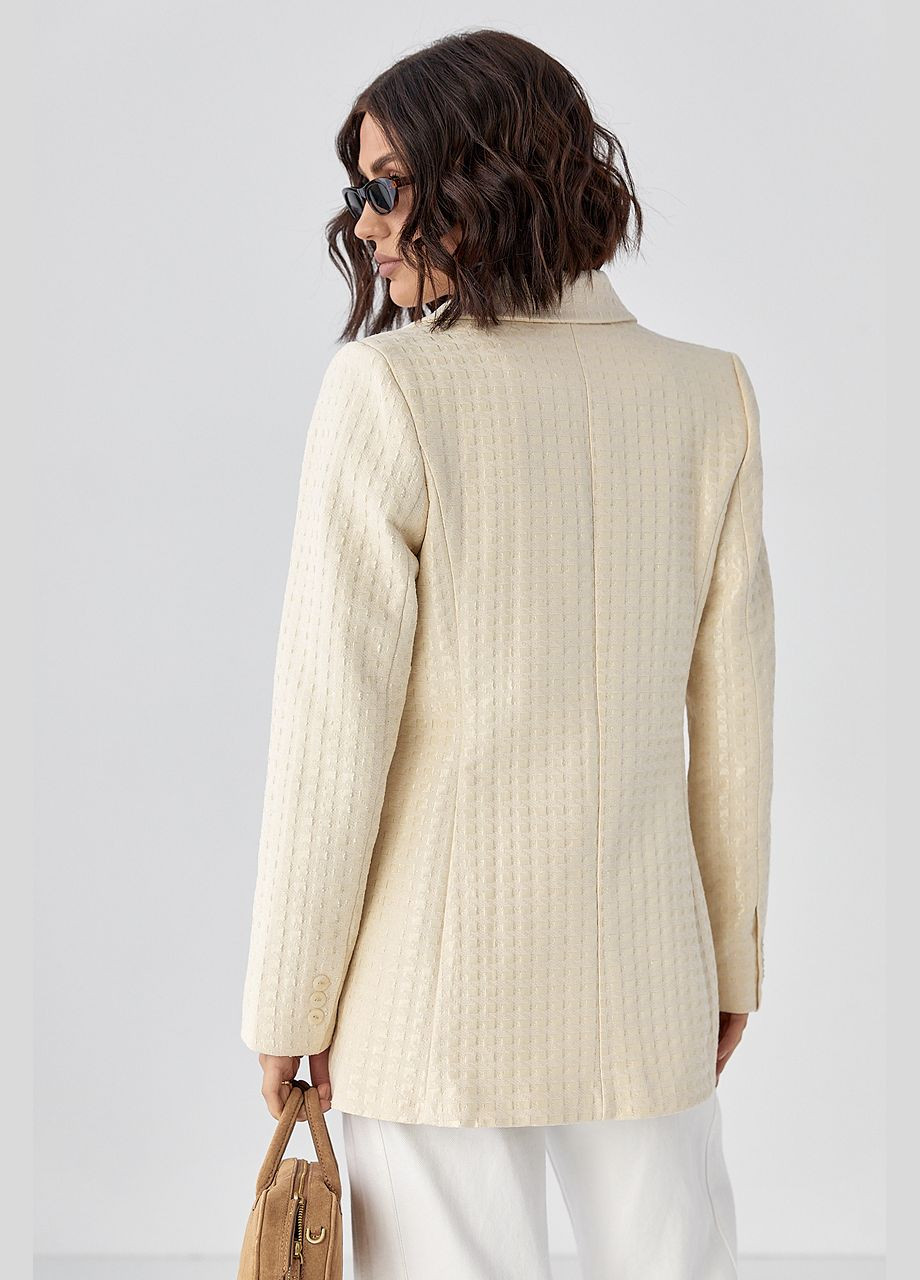 Кремовый женский классический женский прямой пиджак Lurex - демисезонный