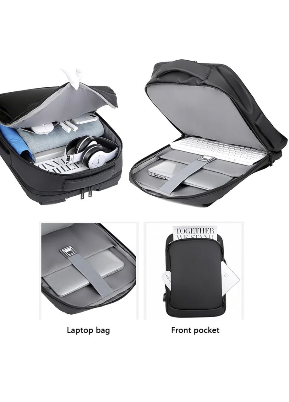 Рюкзак міський для ноутбука 15.6 із USB портом Чорний Monsen (270937318)