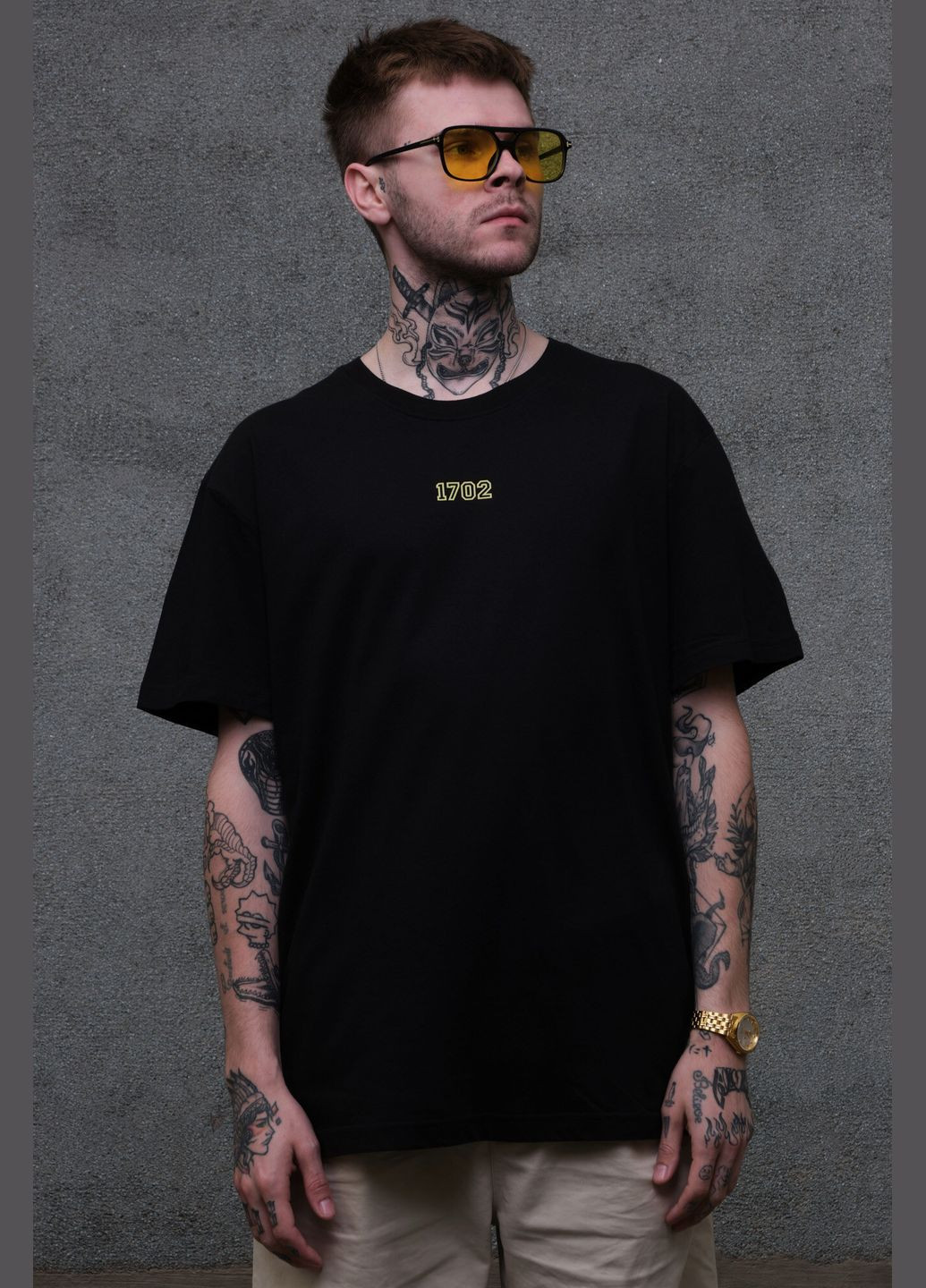 Черная мужская оверсайз футболка с принтом pop culture black Without