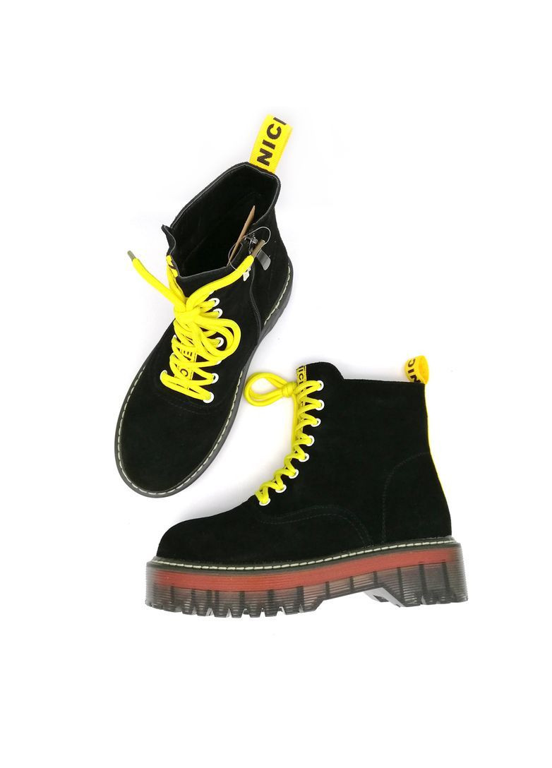 Жіночі черевики в стилі "Martens" з натурального замша. Розмір 38 (24см) Fashion (363320099)