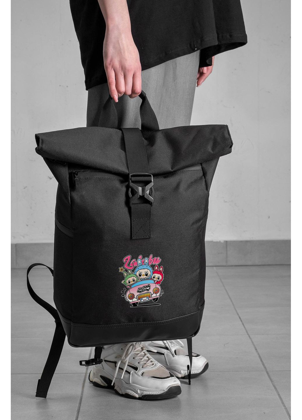 Повседневный Рюкзак Роллтоп Школьный Для Девочки С Принтом Лабубу Without (349469462)