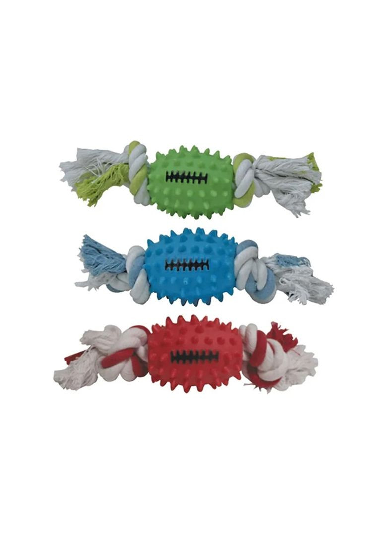 Іграшка для собак Бейсбольний м'яч з канатом, гума, 26 см (кольори в асортименті) (8023222124301) Croci (315332866)