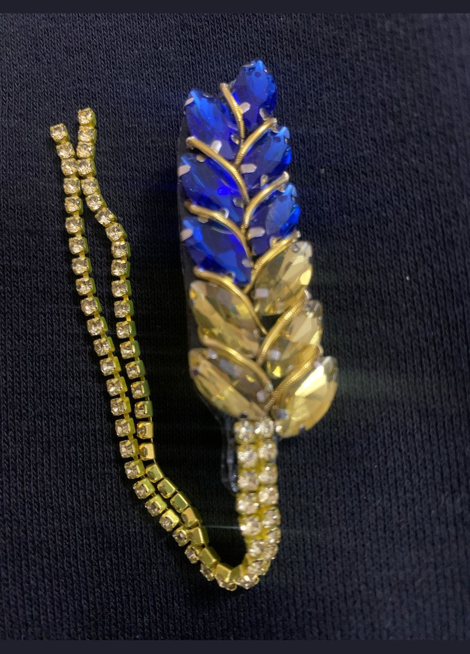 Брошь колосок сине-желтый No Brand (331288546)