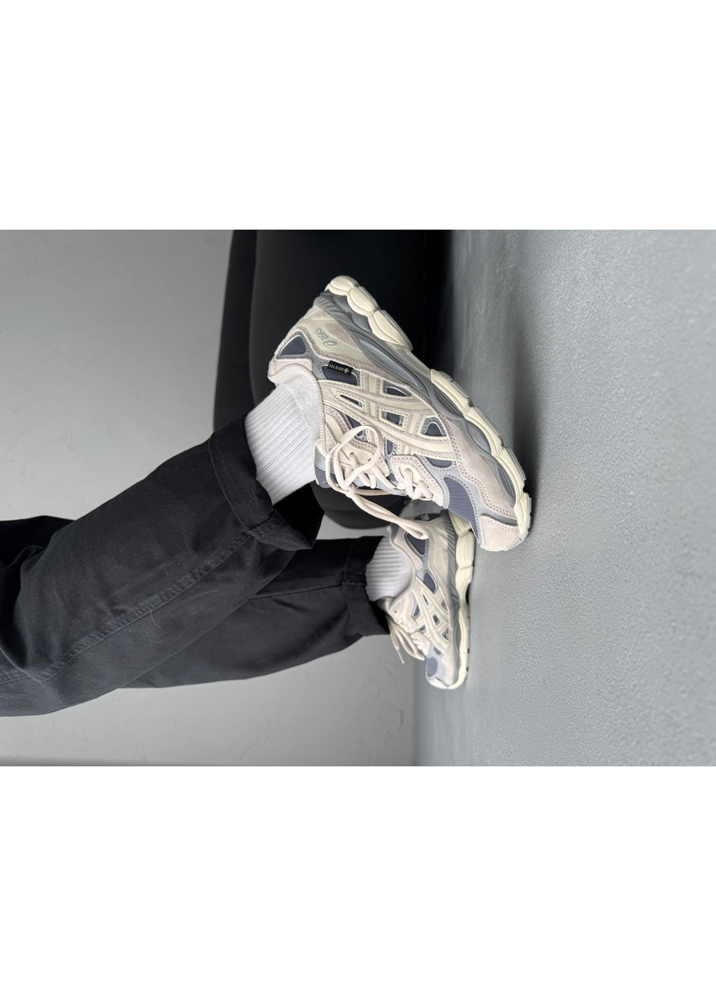 Сірі Осінні кросівки чоловічі asics gel-nyc grey beige gore-tex | асікс гель-нюк сірі No Brand