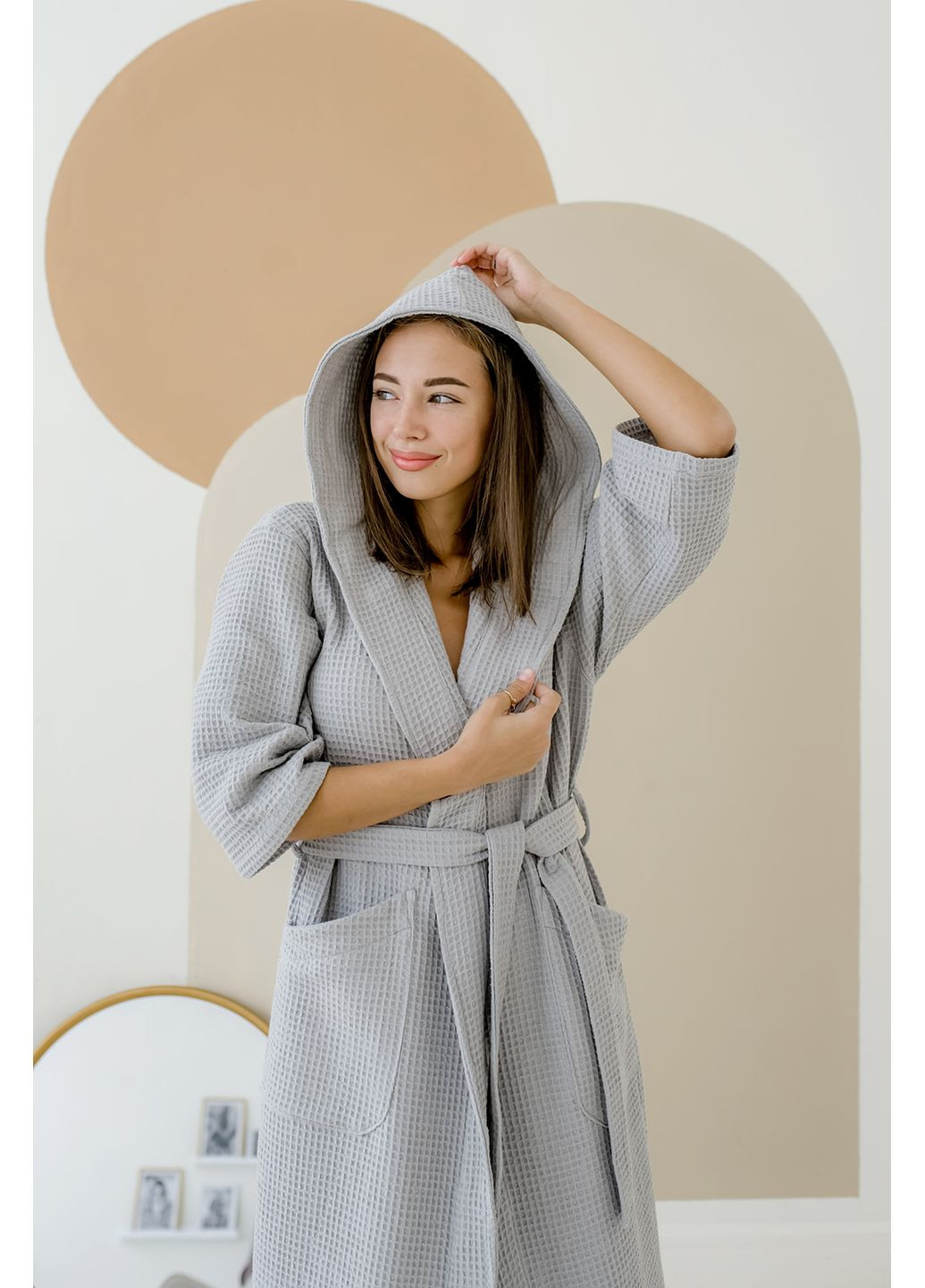 Вафельный халат с капюшоном XXL. Vishnya (360240344)