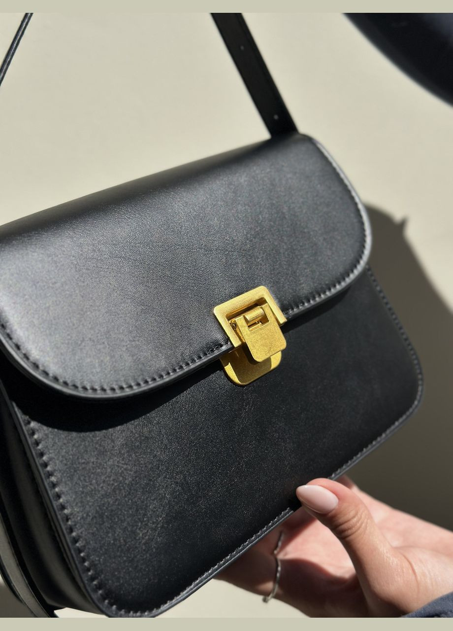 Жіноча чорна сумка 8015 8018 крос-боді No Brand (299279360)