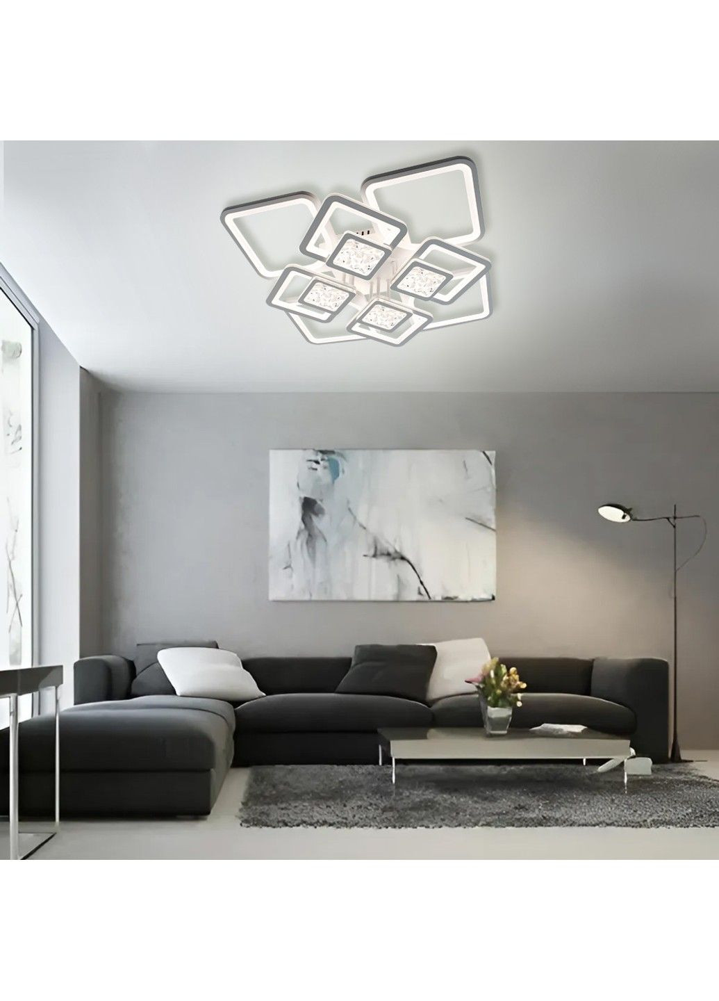 Смарт люстра управляемая светодиодная TETRA TWIST ICE 8S 165 Вт 595x595x110 мм Белая ESLLSE (352261277)