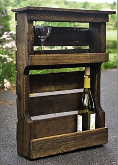 Настенная винная полка из дерева Каура рустикал (ПНК-025934) No Brand (327424620)