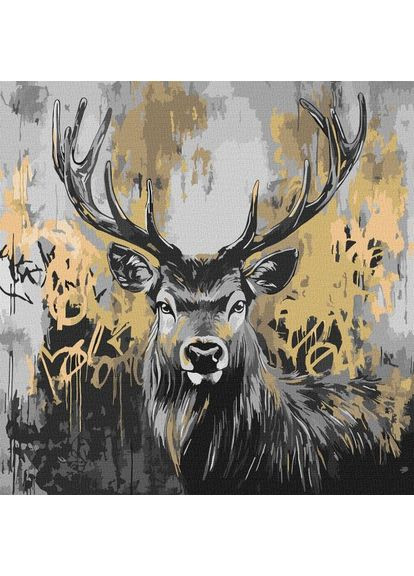 Картина по номерам - Золотой олень с красками металлик ©art_selena_ru 40х40 см IDEYKA (362362178)