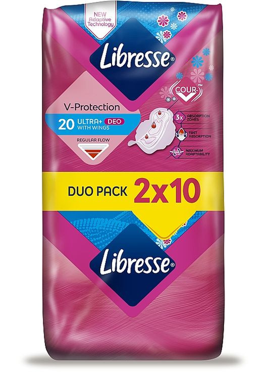 Гігієнічні прокладки Ultra Deo з крильцями, 20 шт Ultra Thin Normal Soft Deo 20шт (794248-22453) Libresse (368601194)