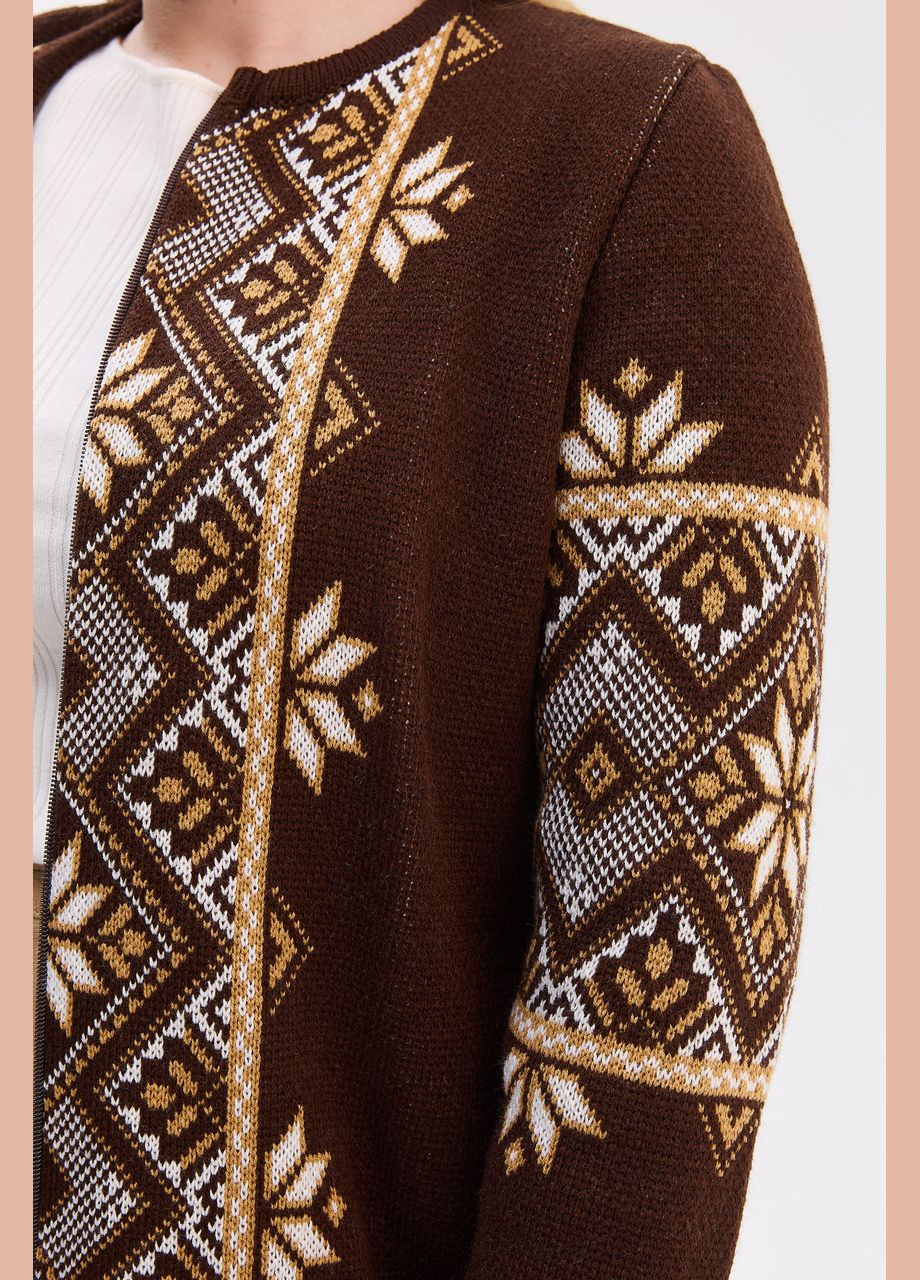 Коричневый демисезонный кардиган MEREZHKA